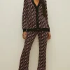 Sale Oasis Floral Jacquard Flare Trouser Pink