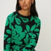 Discount Oasis Floral Jacquard Knitted Midi Dress Green