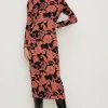 Sale Oasis Floral Jacquard Open Back Midaxi Dress Multi