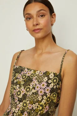 Discount Oasis Floral Jacquard Strappy Aline Dress Black