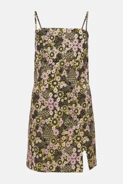 Discount Oasis Floral Jacquard Strappy Aline Dress Black
