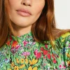 Best Oasis Floral Jersey Funnel Neck Long Sleeve Mini Dress Multi