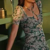 Discount Oasis Floral Keyhole Front Mesh Midi Dress Multi
