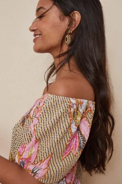 Sale Oasis Floral Print Plisse Mini Skirt Pink