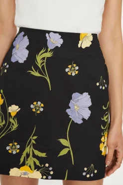 Hot Oasis Floral Printed Cotton Aline Mini Skirt Multi