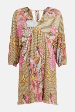 Best Oasis Floral Printed Plisse Mini Dress Pink