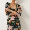 Best Oasis Floral Scuba Shift Mini Dress Navy