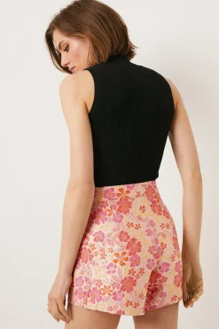 Clearance Oasis Floral Smart Jacquard Short Multi