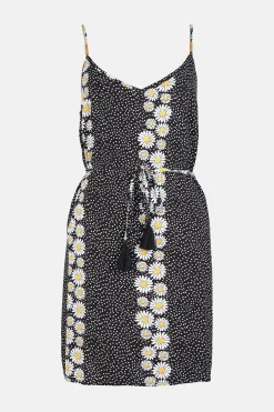 Outlet Oasis Floral Strappy Mini Dress Black