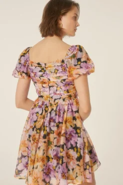 Sale Oasis Floribunda Organza Ruched Mini Dress Floral