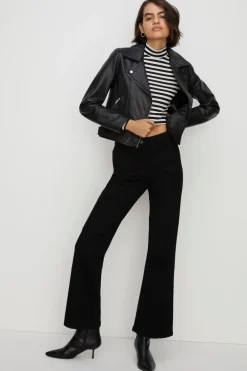 Online Oasis Frankie High Rise Flare Jean Black