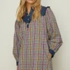 Online Oasis Frill Check Shirt Dress Multi