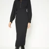 Clearance Oasis Frill Collar Soft Tailored Midi Dress Black