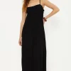 Discount Oasis Frill Crinkle Midi Dress Black