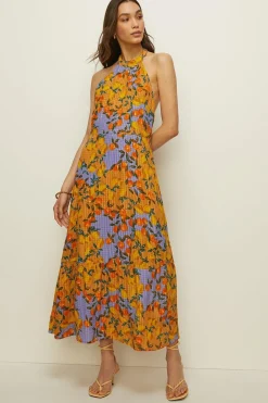 Best Oasis Fruit Print Halter Midi Dress Multi