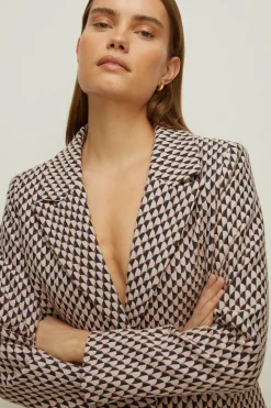 Online Oasis Geo Jacquard Tailored Blazer Co-Ord Multi