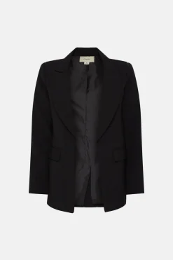 Hot Oasis Girlfriend Crepe Blazer Black