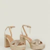 Clearance Oasis Glitter Platform Sandals Gold