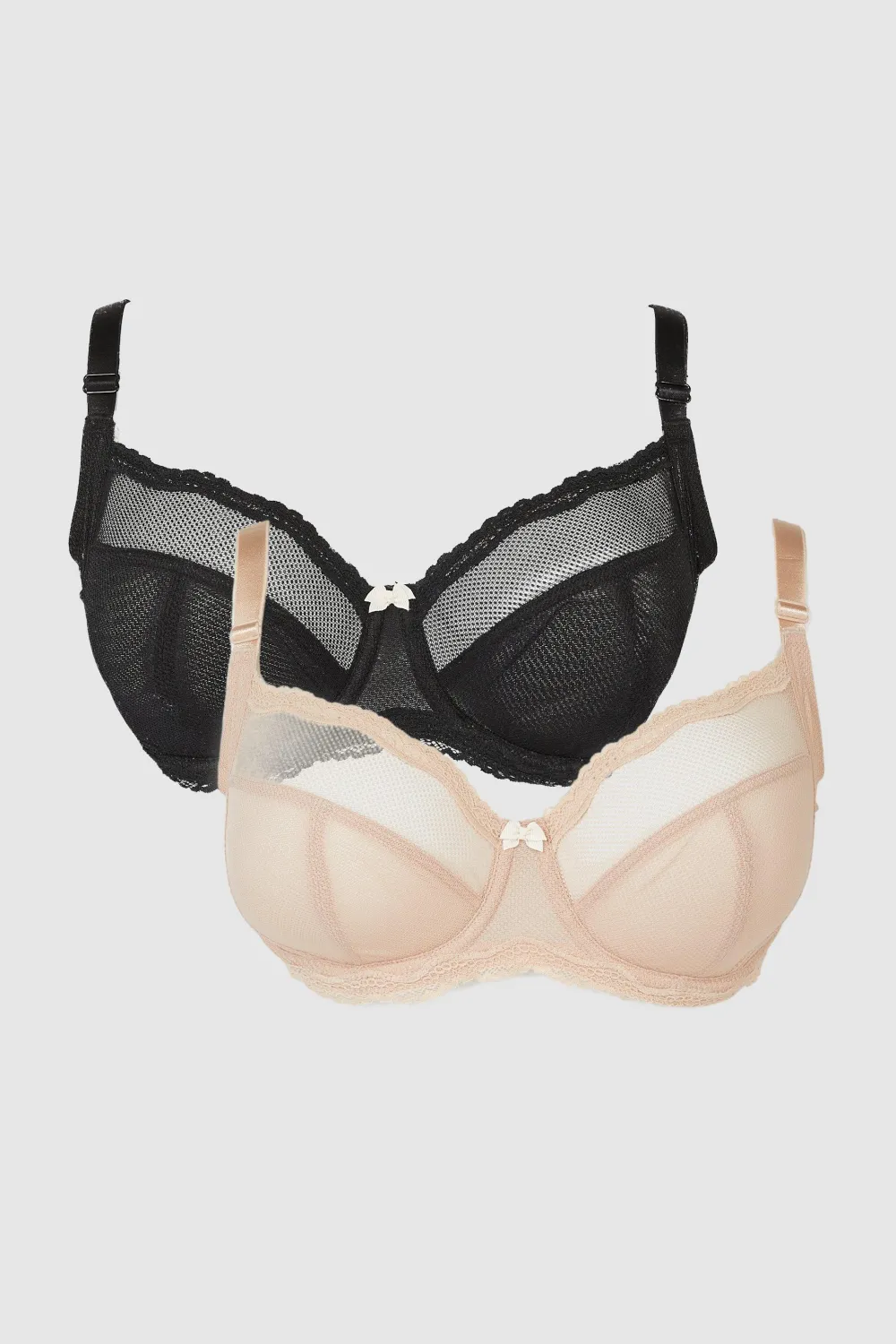 Outlet Oasis Gorgeous Dd+ 2 Pack Tabitha Non-Pad Balcony Bra Fawn