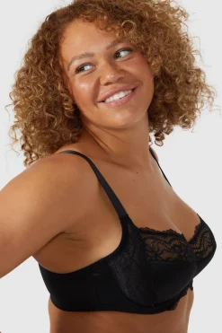Fashion Oasis Gorgeous Dd+ Gracey Lace Minimiser Bra Black
