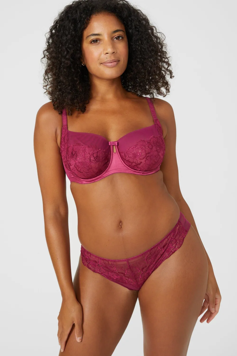 Hot Oasis Gorgeous Heritage Bloom Embroidery Brief Red