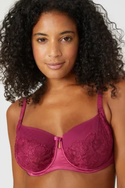 New Oasis Gorgeous Heritage Bloom Non Pad Balcony Bra Red