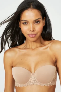 Online Oasis Gorgeous Lace Cradle Strapless Bra Almond