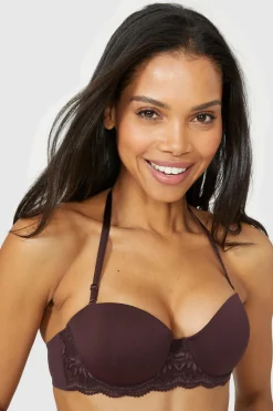Sale Oasis Gorgeous Lace Cradle Strapless Bra Chocolate