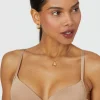 Fashion Oasis Gorgeous Smooth Lace T-Shirt Bra Almond