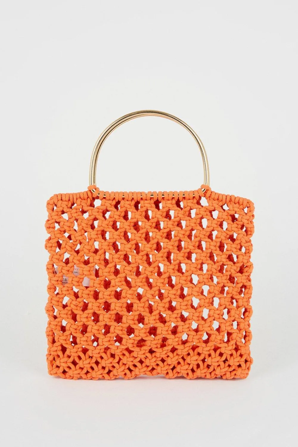 Fashion Oasis Hand Crotchet Ring Handlebag Orange