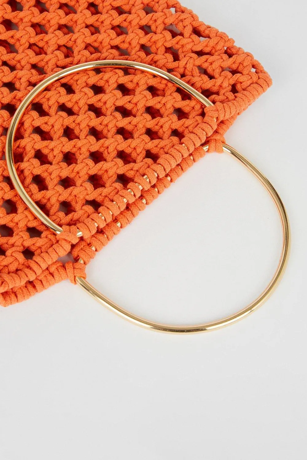 Fashion Oasis Hand Crotchet Ring Handlebag Orange