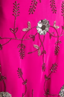 Discount Oasis Hand Embellished Sequin Halter Neck Midi Dress Bright Pink