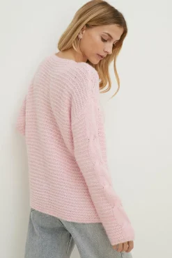 Discount Oasis Hand Knit Look Cable Sleeve Jumper Ecru