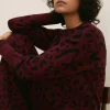 Online Oasis Heart Animal Knitted Set Wine