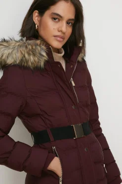 Discount Oasis Heat Seal Short Puffer Jacket Berry