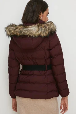 Discount Oasis Heat Seal Short Puffer Jacket Berry