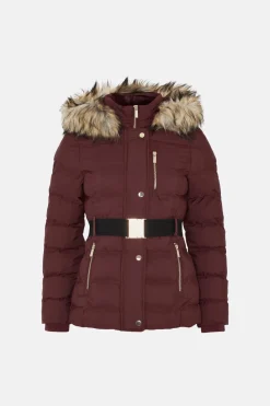 Discount Oasis Heat Seal Short Puffer Jacket Berry