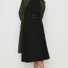 Outlet Oasis High Neck Ponte Midi Dress Black