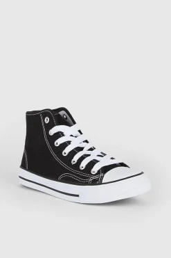 Outlet Oasis High Top Lace Up Trainers Black
