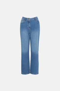 Hot Oasis High Waist Flare Rigid Jean Mid Wash