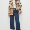 Hot Oasis High Waist Straight Leg Crop Jean Mid Blue