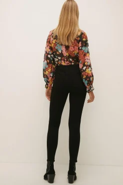 Clearance Oasis High Waisted Skinny Jean Black