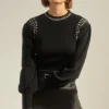 Hot Oasis Hotfix Detail Mock Neck Jumper Black