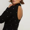 Discount Oasis Hotfix Open Back Knitted Midi Dress Black