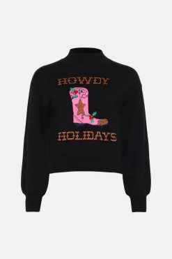 Hot Oasis Howdy Holidays Christmas Jumper Black