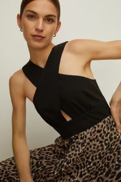 Discount Oasis 2 In 1 Pleated Skirt Dress Animal
