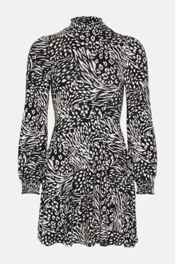 Discount Oasis Jersey Animal Shirred Neck And Cuff Mini Mono