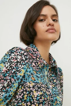 Outlet Oasis Jersey Crepe Animal Shirt Multi