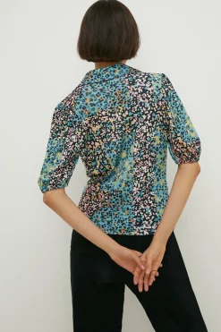 Outlet Oasis Jersey Crepe Animal Shirt Multi