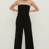 Fashion Oasis Jersey Crepe Bandeau Jumpsuit Black